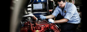 Foley Truck Center Service Tech Repairing Engine
